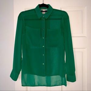 H&M Sheer Button Down Blouse
